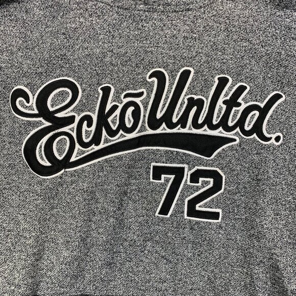 Vintage Ecko Mens Sweater 2XL Gray Hoodie Long Sleeve Embroidered Y2K Streetwear - Picture 2 of 7